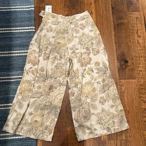 Wide leg rose linen pants